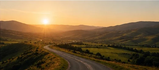 Road at sunset